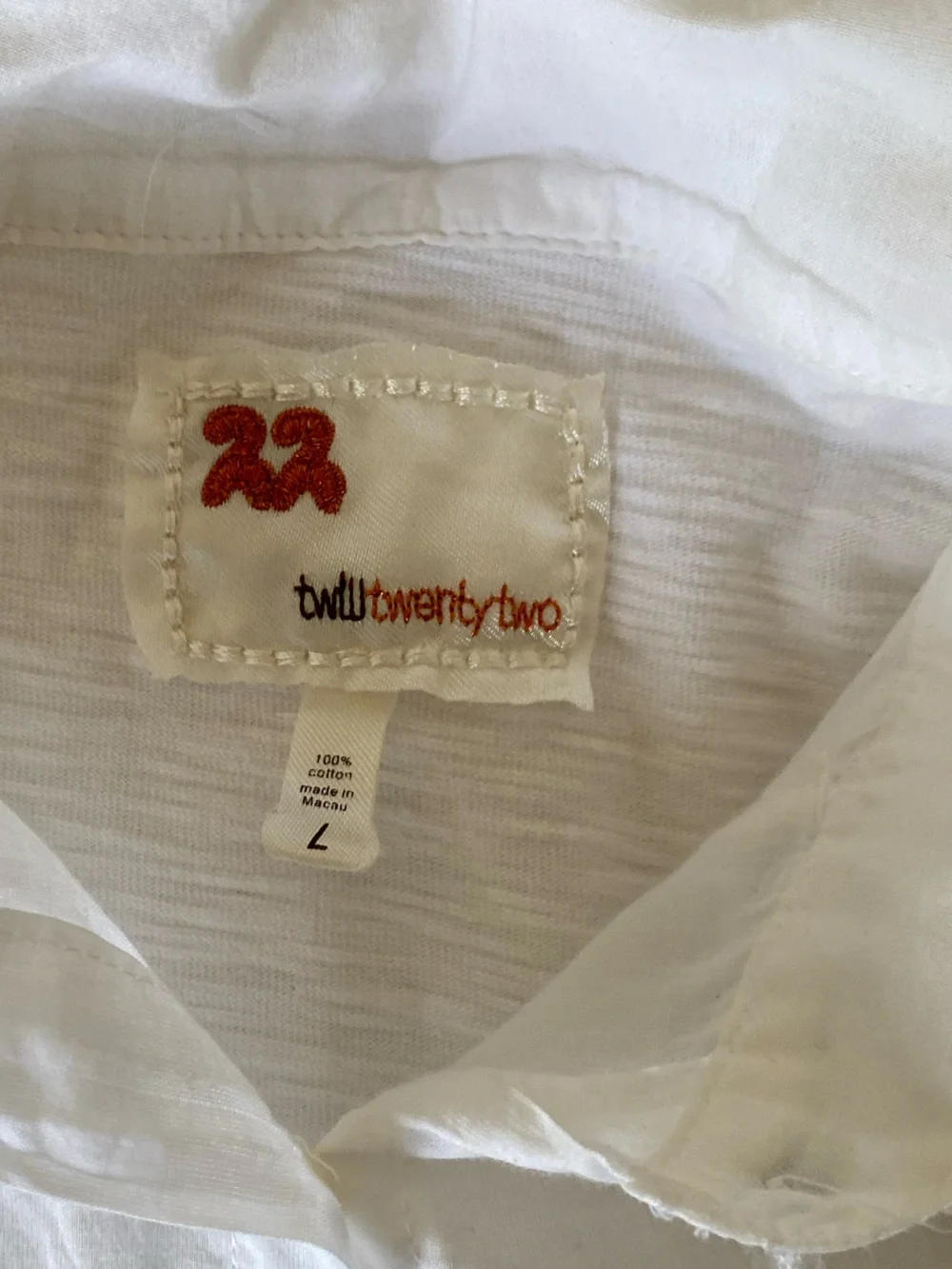 Twill Twenty Two White Layered-Look Long Sleeve Shirt with Ruffle Placket - Picture 4 of 6